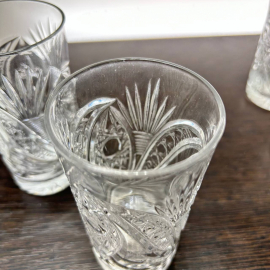 Стаканы из хрусталя для холодных напитков, рисунок от формы. Винтаж, СССР. Цена за 1шт. Картинка 2